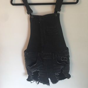 EXPRESS Black Overall Shorts